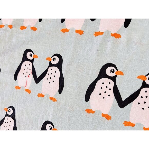 IKEA Blavingad Twin Duvet Cover & Pillowcase Set Penguin Light Turquoise Orange - Picture 13 of 16